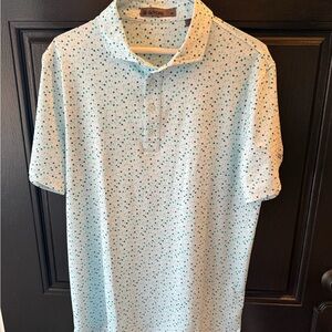 G/FORE Light Blue Polo with Navy Pattern